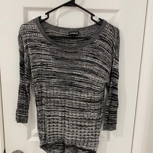 Express perforated light sweater 3/4 sleeves top size XS